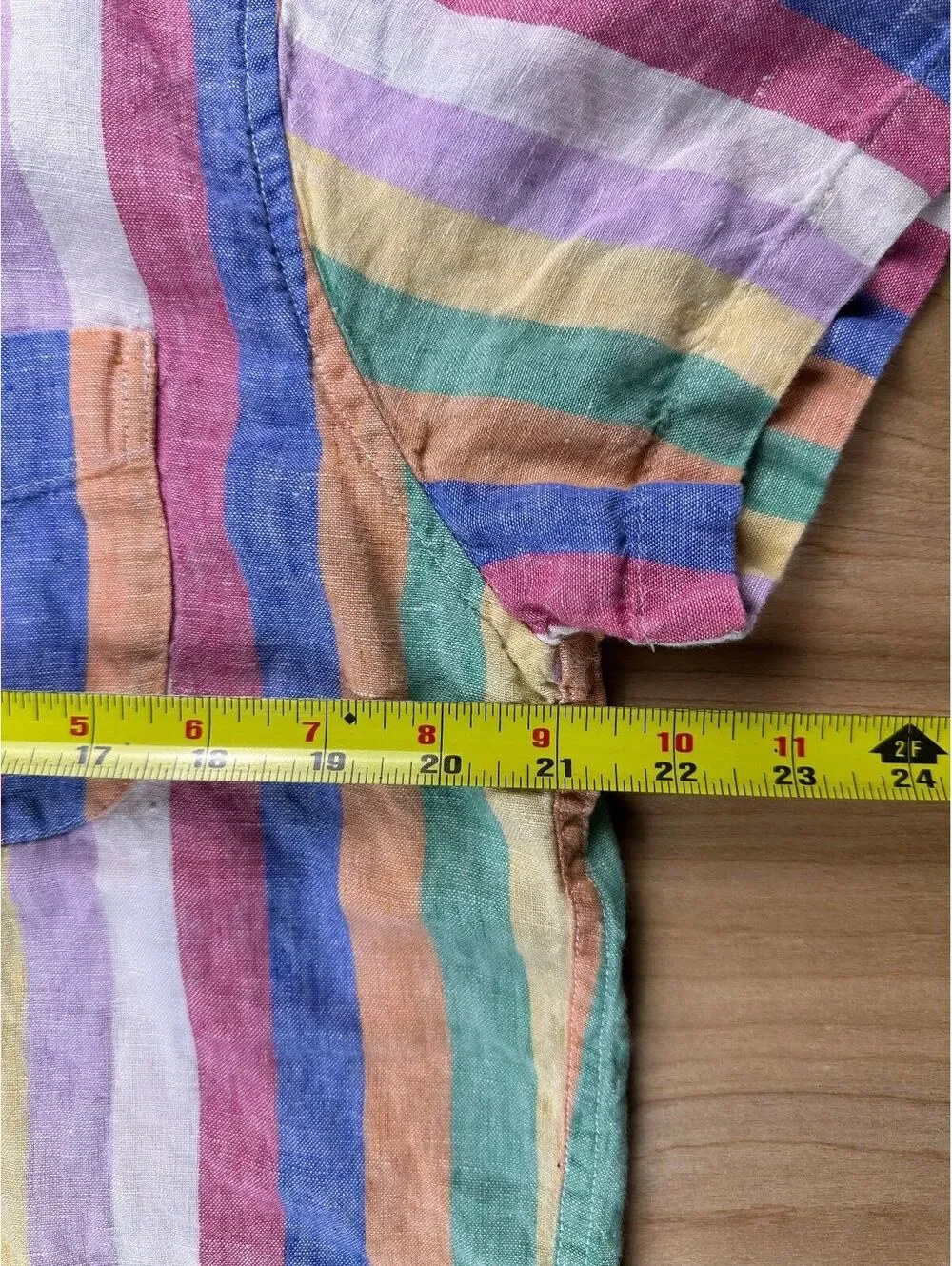 Jcrew Baird Mcnutt Linen button up shirt large made india striped colorful slim
